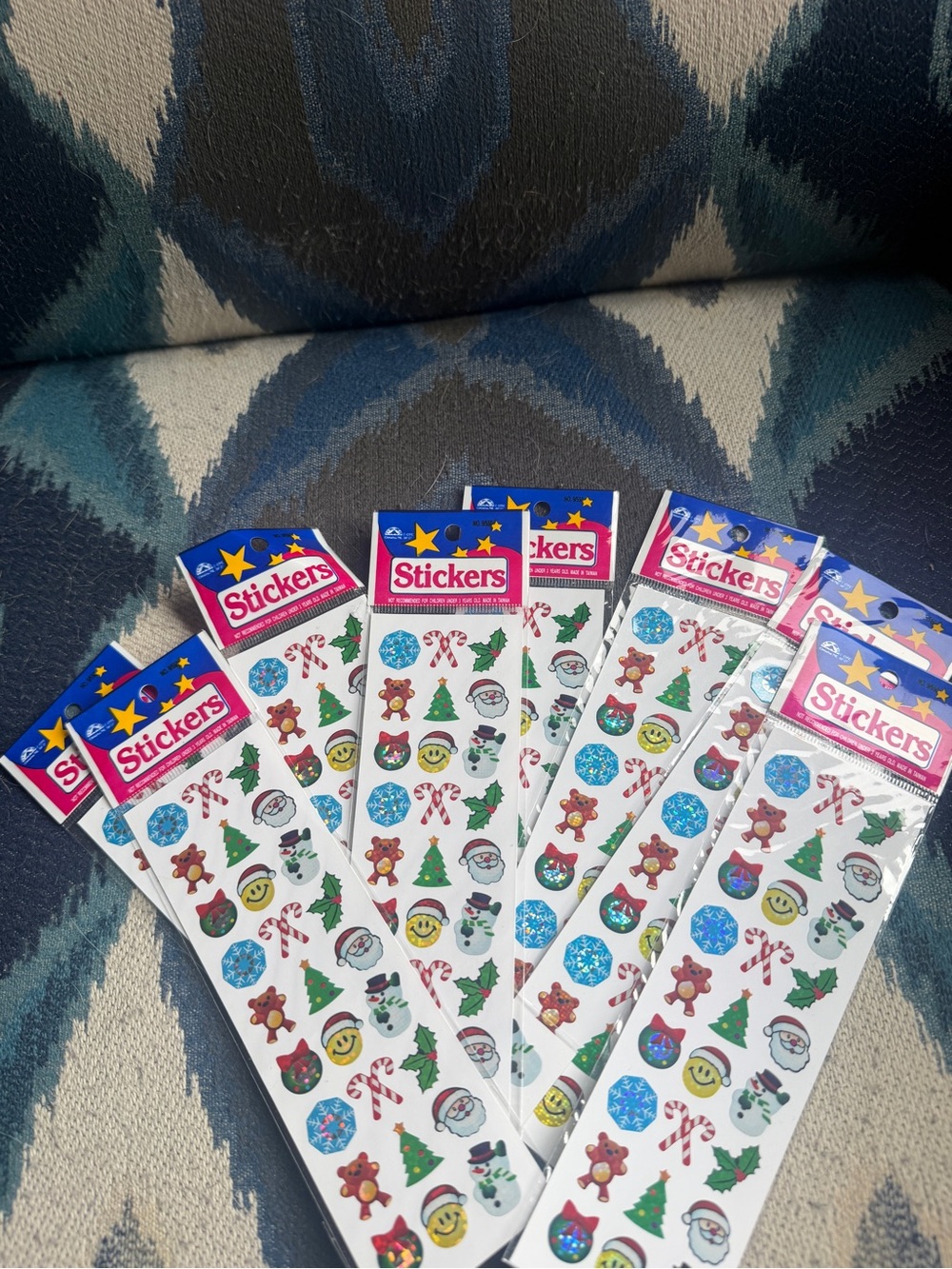 Holiday Sticker Sheets - Blue & Multicolor Christmas
